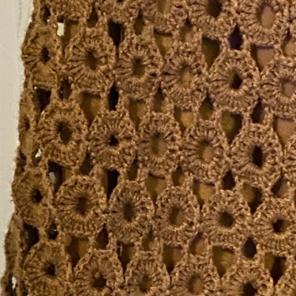 Vintage Crocheted  Brown Women’s Boho Skirt Size XL - Picture 9 of 11